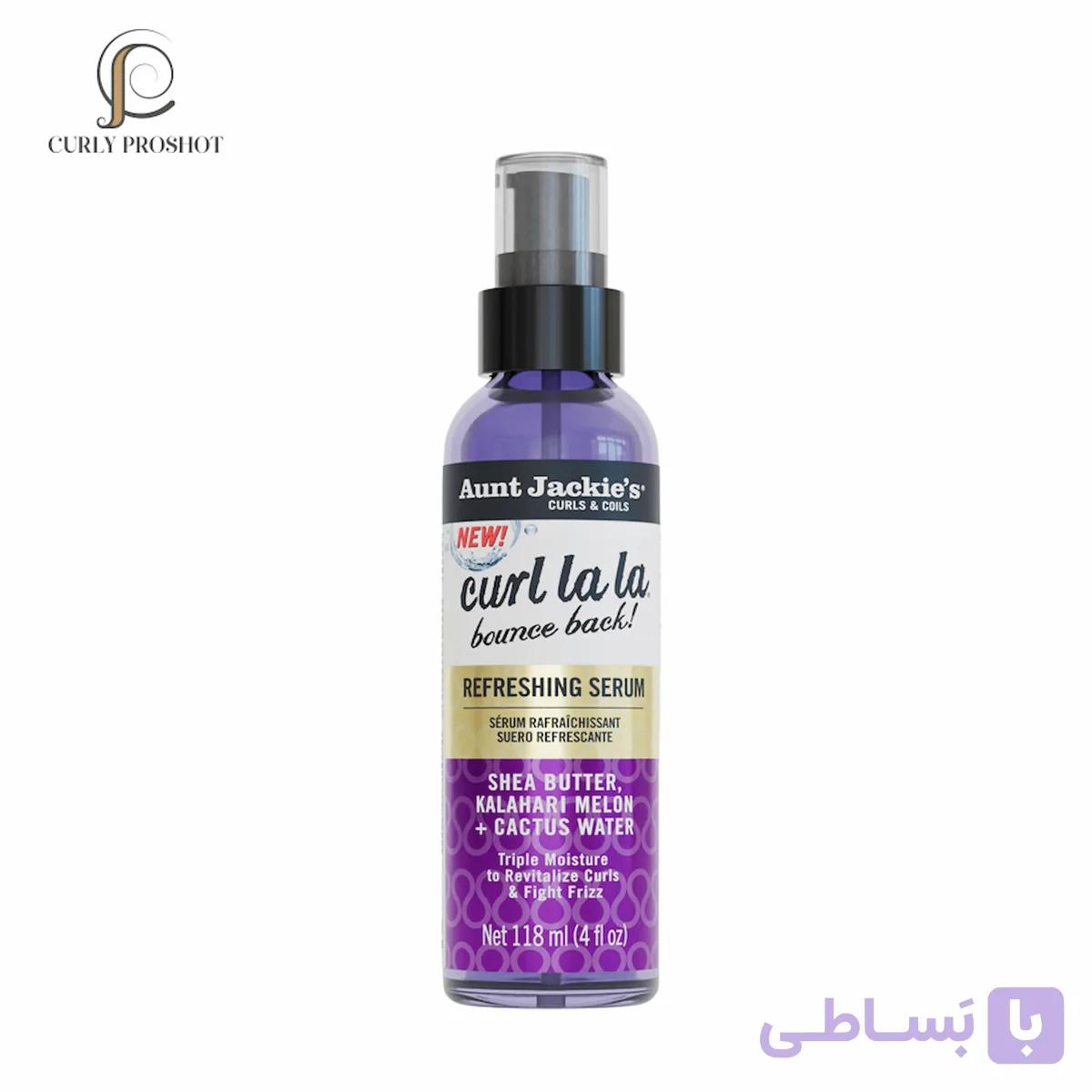 سرم ریفرش فعال کننده حالت مو فر و ضد وز کرل لالا آنت جکیز Aunt Jackies Curls & Coils Curl La La Bounce Back Refreshing Serum — تصویر 1