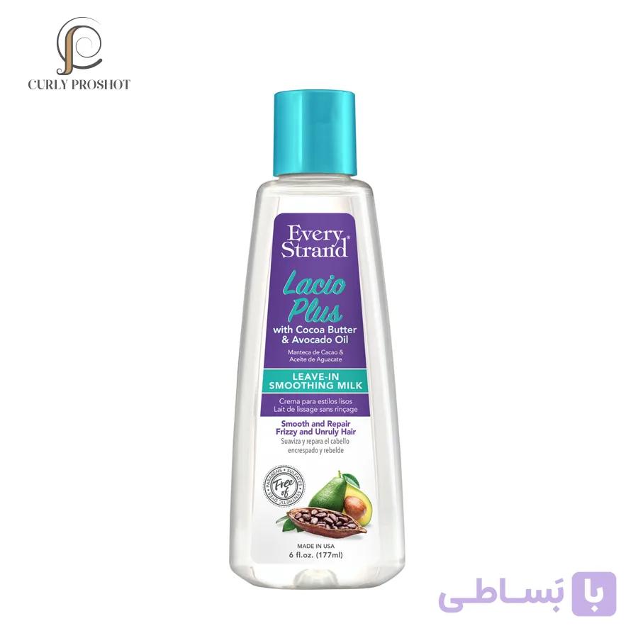 شیر مو بعد حمام آووکادو و کاکائو اوری استرند Every Strand Lacio Plus Cocoa Butter & Avocado Oil Leave In Smoothing Milk 177ml — تصویر 1