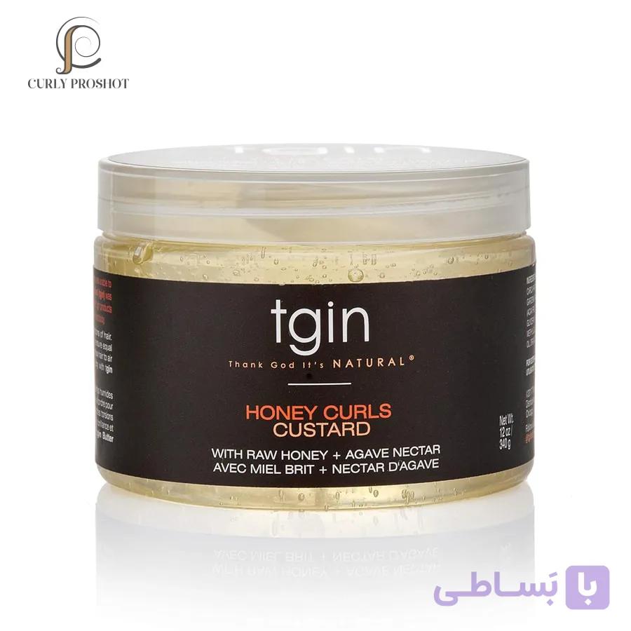 کاسترد حالت دهنده مو فر Tgin حجم 340گرم Thank God It’s Natural (Tgin) Honey Curls Custard — تصویر 1