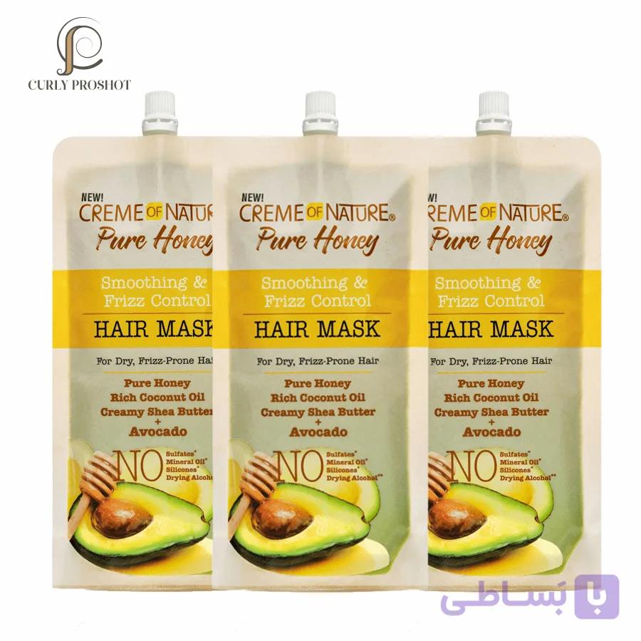 ماسک مو داخل حمام ضد وز قوی آووکادو نیچر Creme of Nature Pure Honey Smoothing & Frizz Control Avocado Hair Mask — تصویر 1