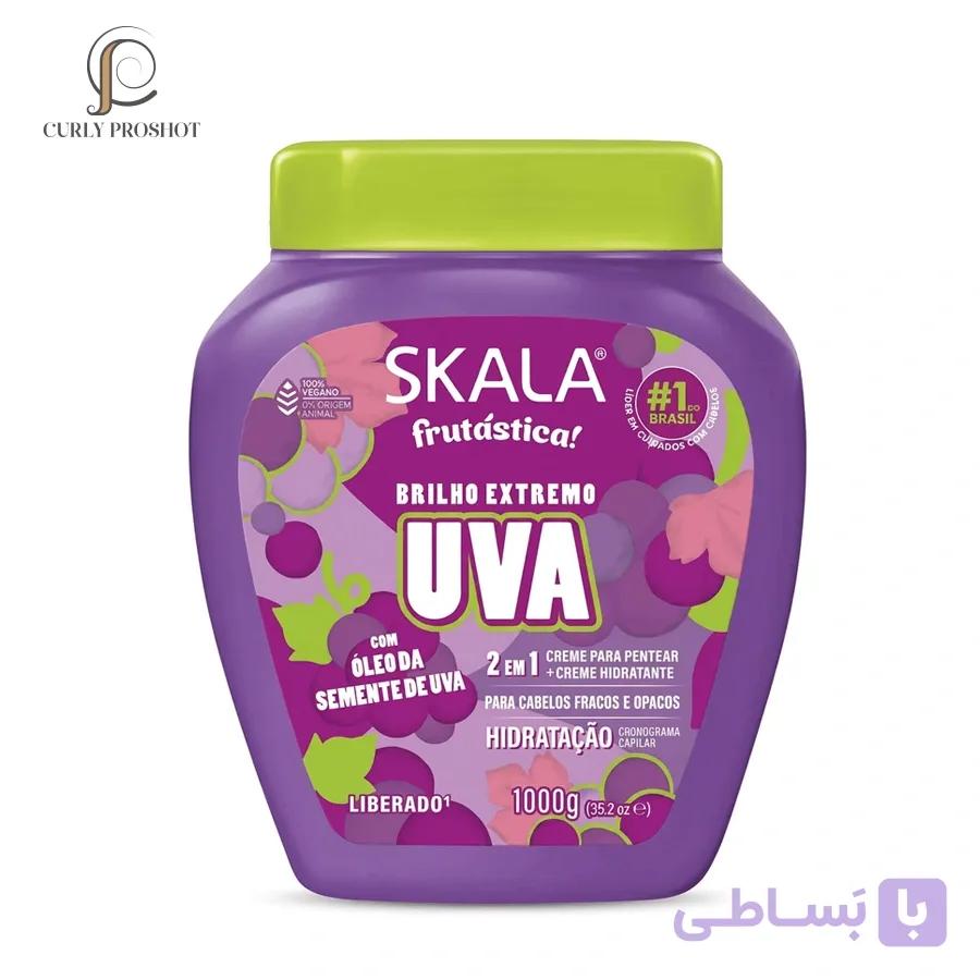 کرم حالت دهنده درخشان کننده قوی و آبرسان موهای کدر و ضعیف انگور اسکالا Skala Frutastica Brilho Extremo UVA Treatment Cream 1000g — تصویر 1