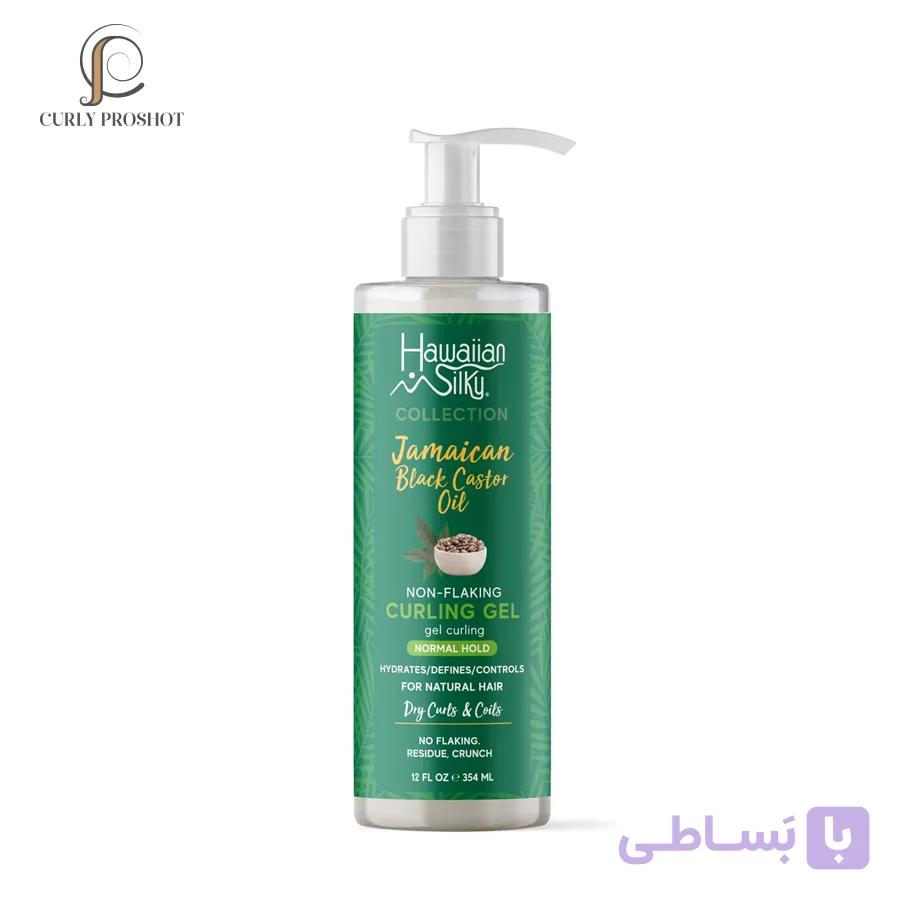 ژل فر کننده و فیکس کننده حالت مو کرچک هاوایین سیلکی Hawaiian Silky Jamaican Black Castor Oil Non Flaking Curling Gel 354ml — تصویر 1