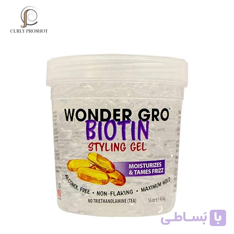 ژل مو بیوتین واندر گرو Wonder Gro Biotin Hair Styling Gel 456gr