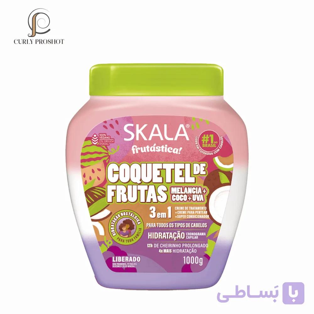 کرم مو حالت دهنده کوکتل میوه موهای فر و موج دار 3 در 1 اسکالا Skala Frutastica Coquetel De Frutas 3 In1 Treatment Cream 1000g