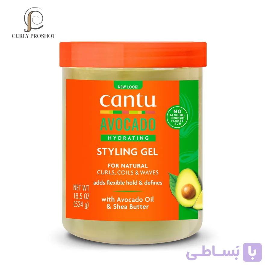 ژل آبرسان و ضد وز مو فر آووکادو کنتو Cantu Avocado Hydrating Styling Gel 524g — تصویر 1