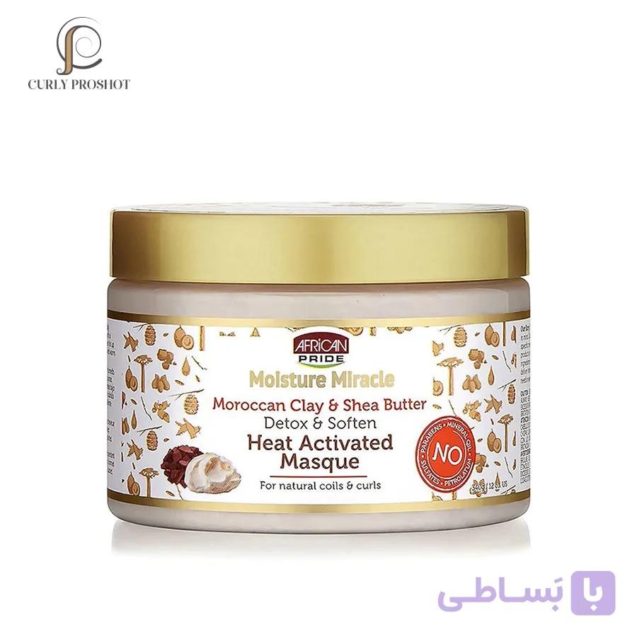 ماسک مو داخل حمام سم زدا و نرم کننده آفریکن پراید African Pride Moisture Miracle Heat Activated Masque
