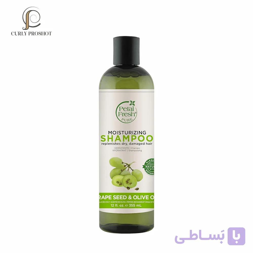 شامپو آبرسان موهای خشک و آسیب دیده پتال فرش Petal Fresh Pure Moisturizing Grapeseed & Olive Oil Shampoo 355ml — تصویر 1