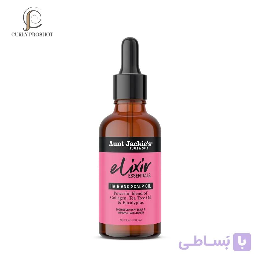 روغن الکسیر مو و کف سر ضد خارش و التهاب آنت جکیز Aunt Jackies Elixir Essentials Collagen & Tea Tree Hair & Scalp Oil 59ml — تصویر 1
