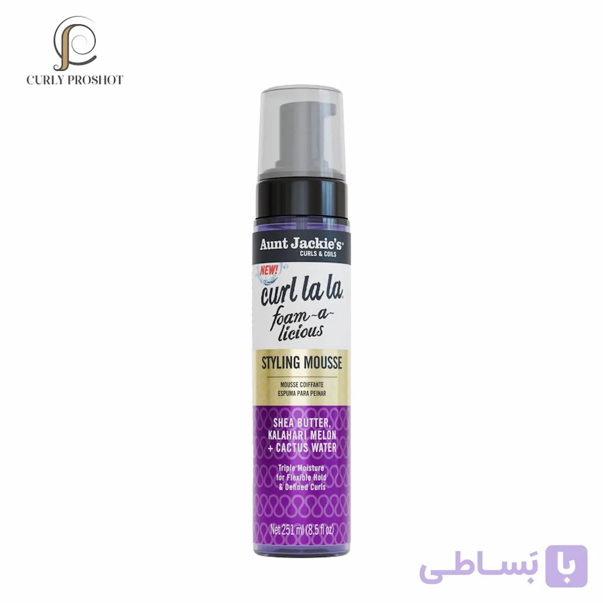 موس مو حجم دهنده و فر کننده کرل لالا آنت جکیز Aunt Jackie’s Curls & Coils Curl La La Foam-a-licious Styling Mousse 251ml — تصویر 1