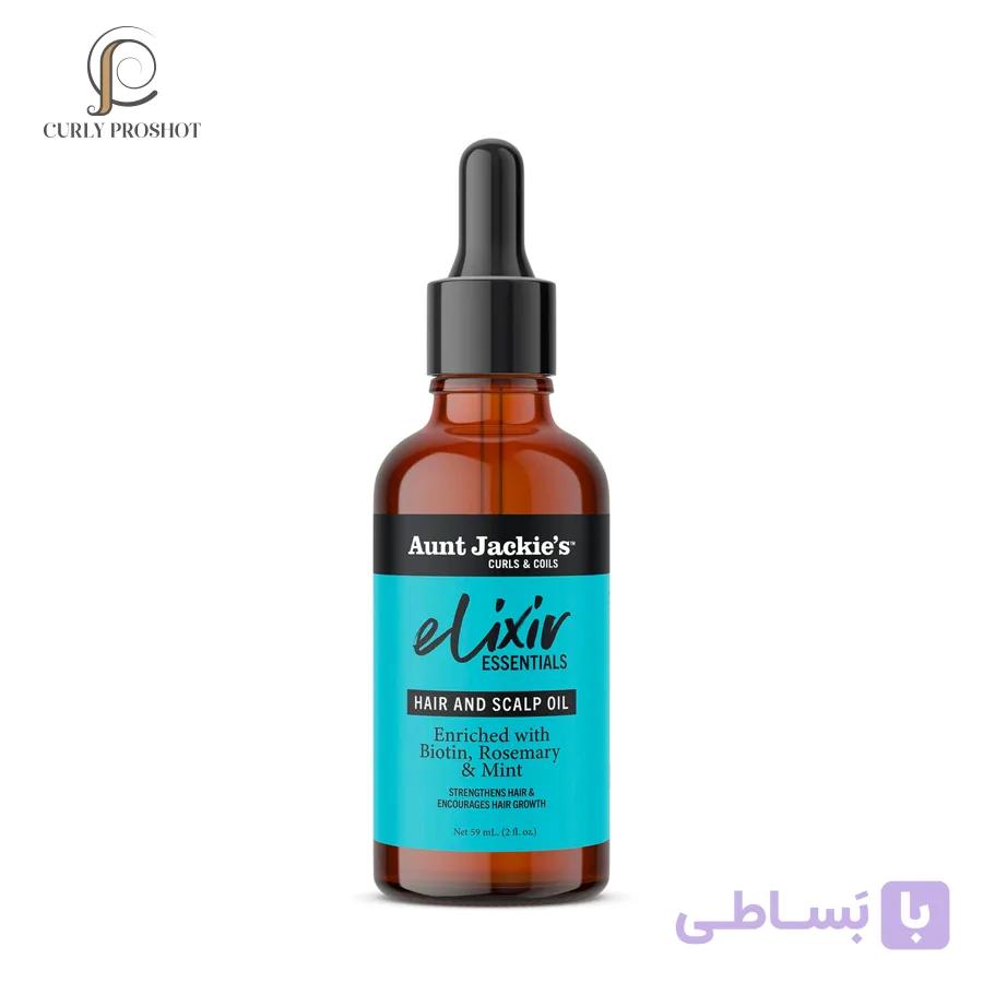 روغن الکسیر مو و کف سر ضد ریزش و رشد مجدد آنت جکیز Aunt Jackies Elixir Essentials Biotin & Rosemary Hair & Scalp Oil 59ml — تصویر 1