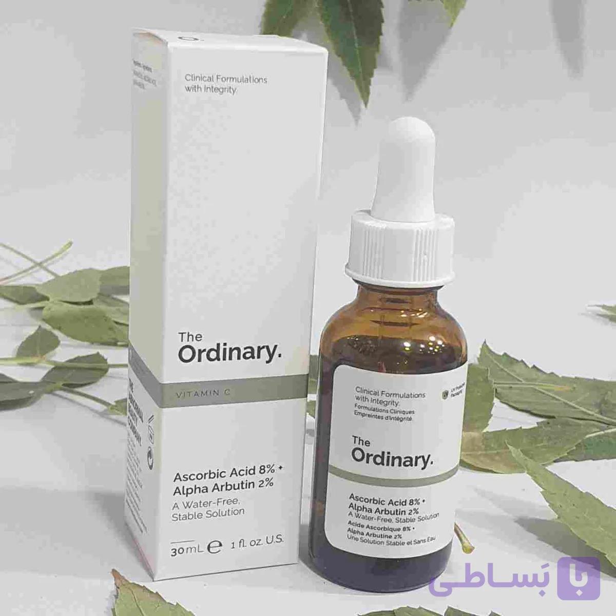 سرم آسکوربیک اسید (ویتامین سی) + آلفا آربوتین اوردینری حجم ۳۰ مل