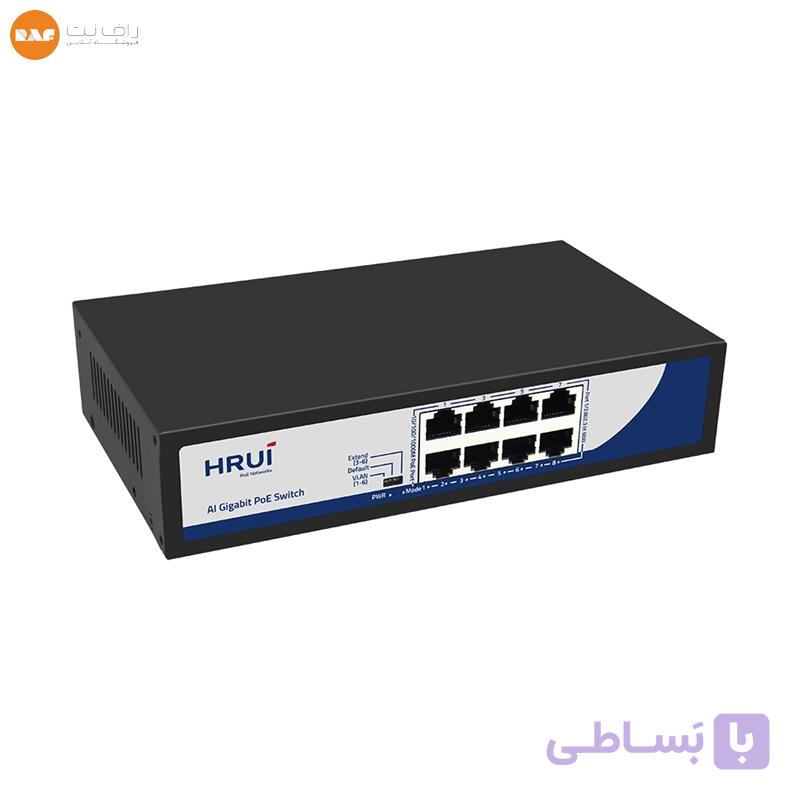 سوییچ 8 پورت Hi-PoE گیگ اچ آر یو آی مدل HR900-AXG-80N-120