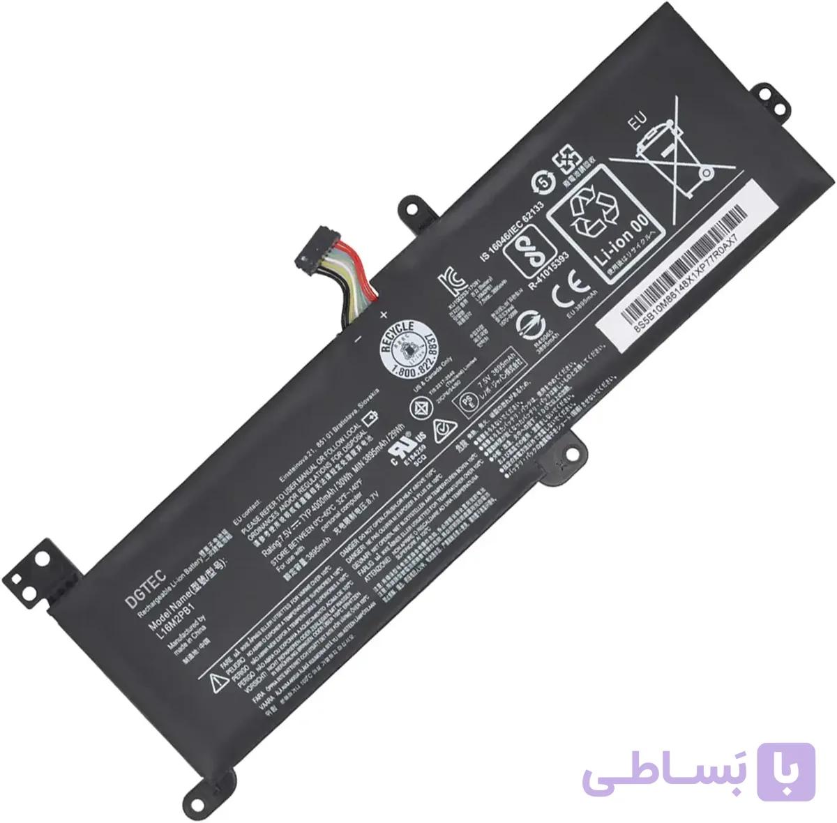 باتری لپ تاپ لنوو 2 سلولی مدل L16L2PB2 — تصویر 1