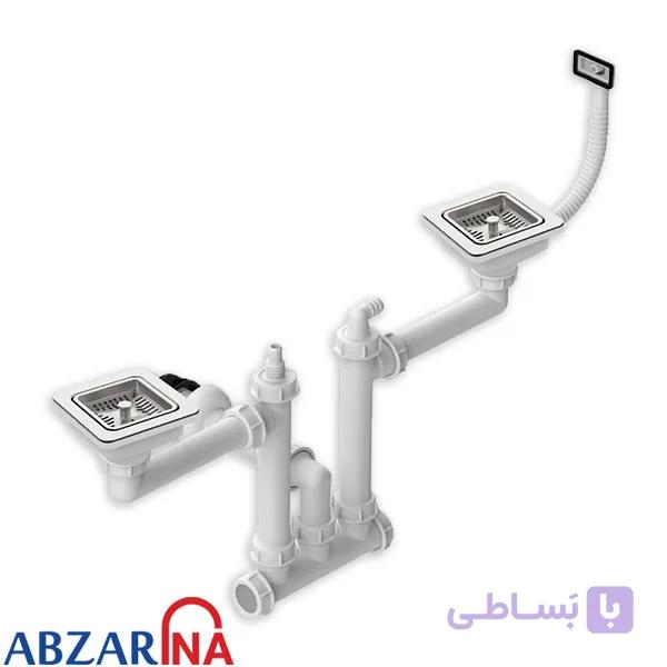 سیفون سینک فانتزی دو لگن کم‌جا محک کد 362SB