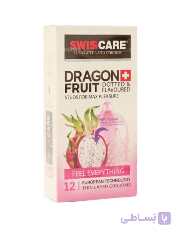 کاندوم سوئیس کر مدل Dragon Fruit بسته 12 عددی