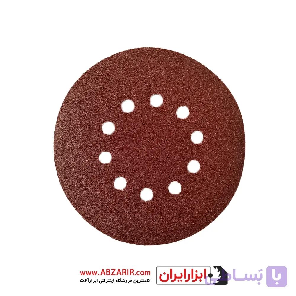 کاغذ سنباده دیسکی پشت کرکی 8 سوراخ قطر 225 مش 80 — تصویر 1
