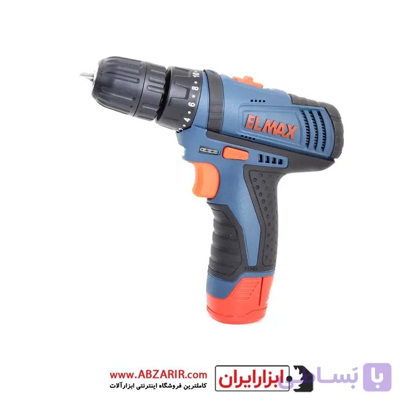 دریل شارژی 10 میلیمتر 12 ولت لیتیوم دو باتری همراه با کیف المکس مدل C.D-232 — تصویر 1