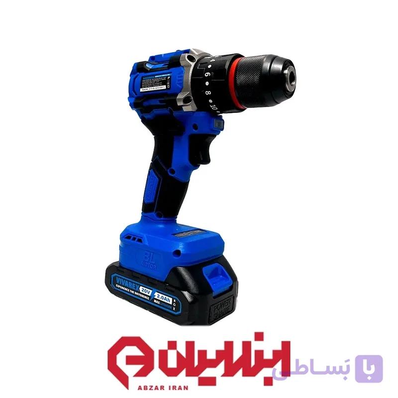 دریل شارژی ۲0 ولت براشلس دو باتری ویوارکس مدل VR2010v-IBL — تصویر 1
