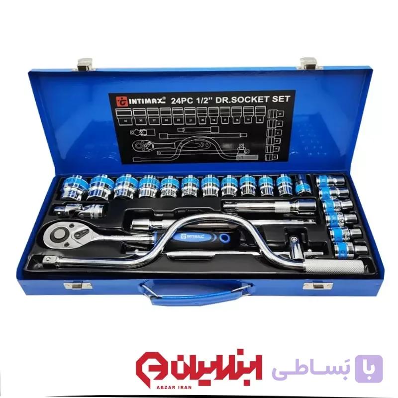 مجموعه 24 عددی آچار بکس صنعتی اینتیمکس مدل 24p — تصویر 1
