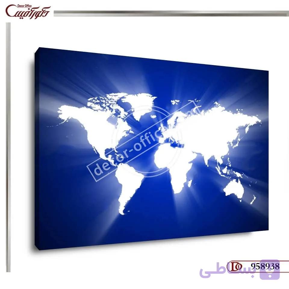تابلو دکوراتیو نقشه جهان R8938