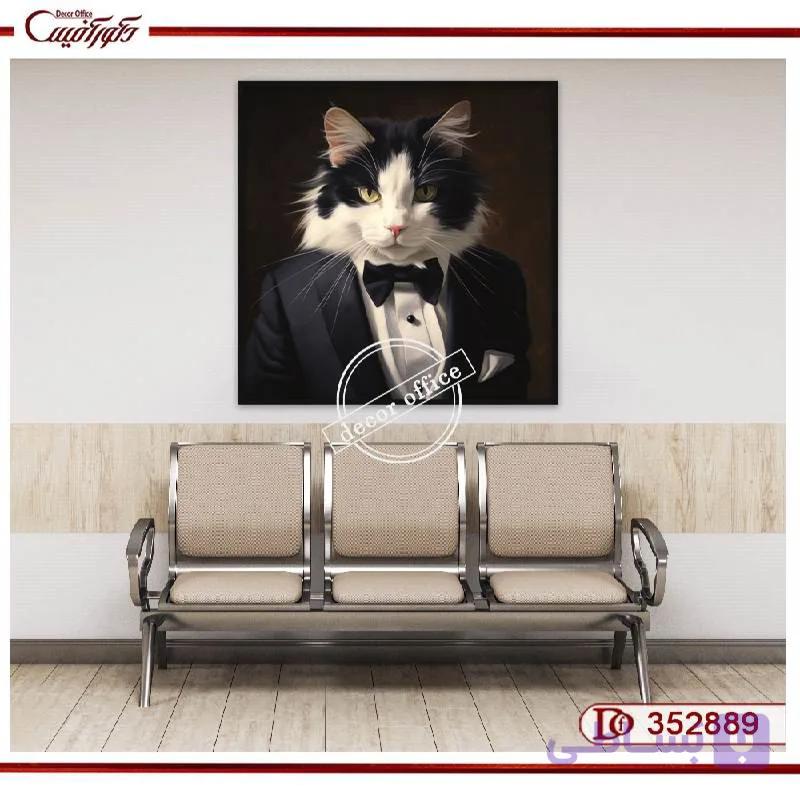 تابلوی گربه با کت و شلوار رسمی S352889