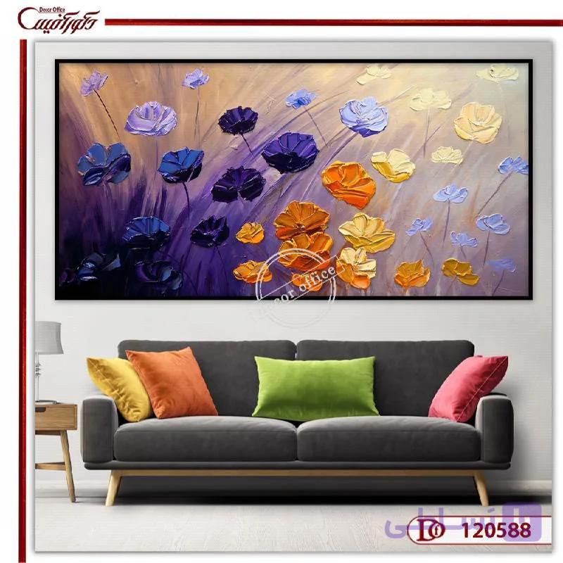 تابلو گل های رنگی طرح سه بعدی E120588