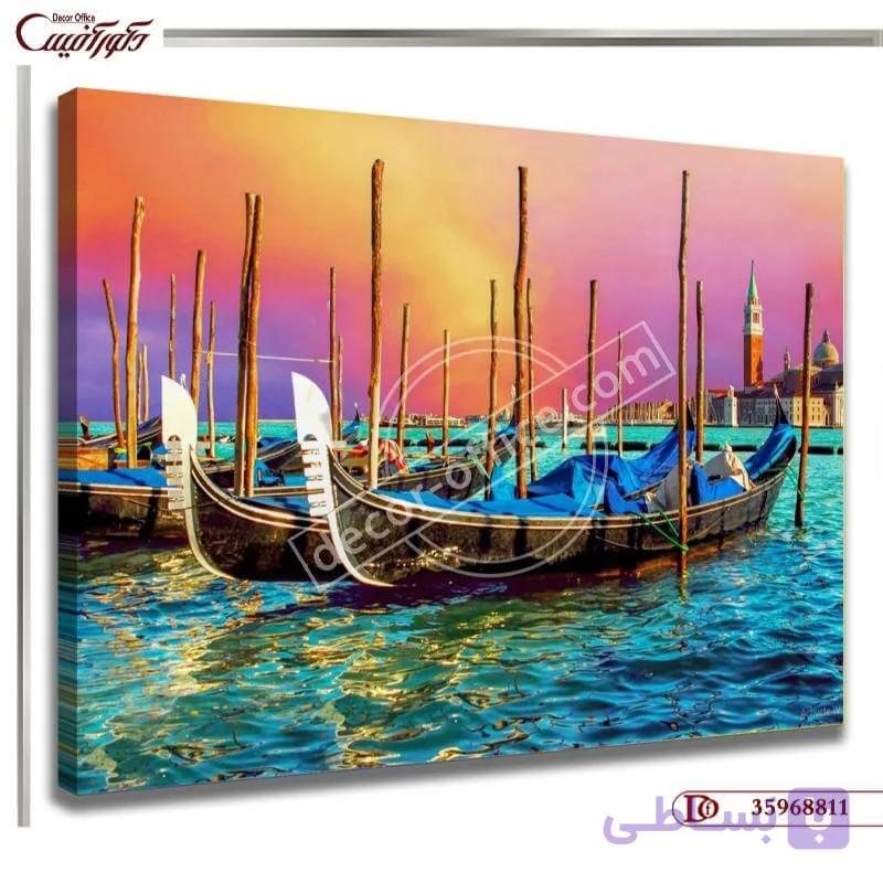 تابلو قایق ها در غروب ونیز  R8811