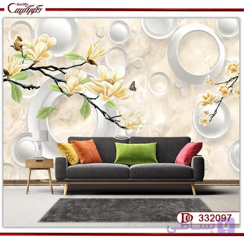 پوستر سه بعدی گل و پروانه 332097