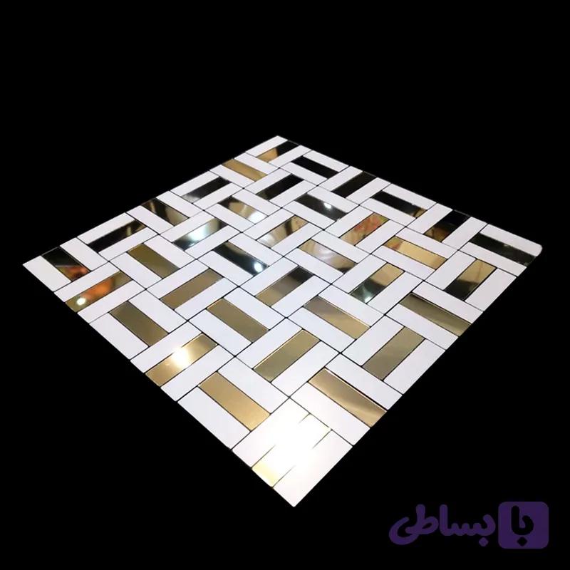 تایل بین کابینتی سفید طلایی کد R1081 — تصویر 1