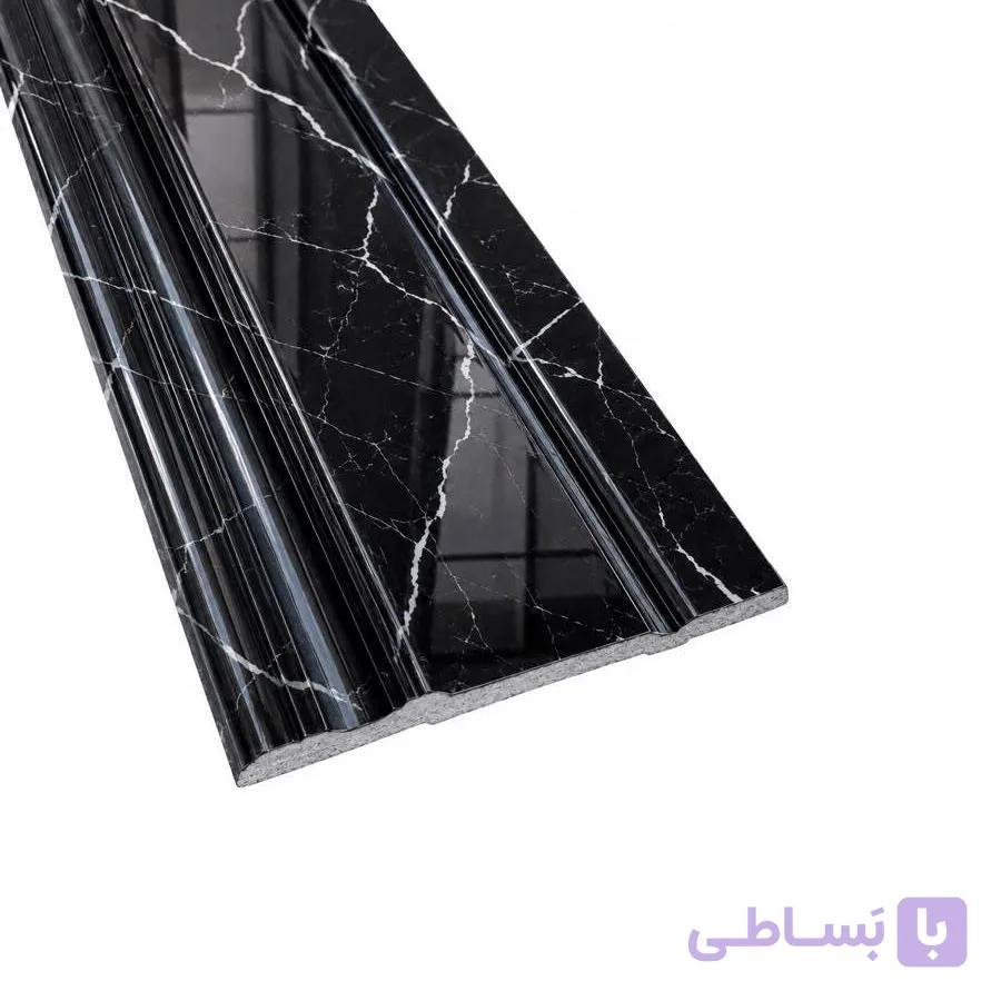 قرنیز مشکی رگه سفید براق عرض 12 سانتیمتر طول 3 متر کد 12101
