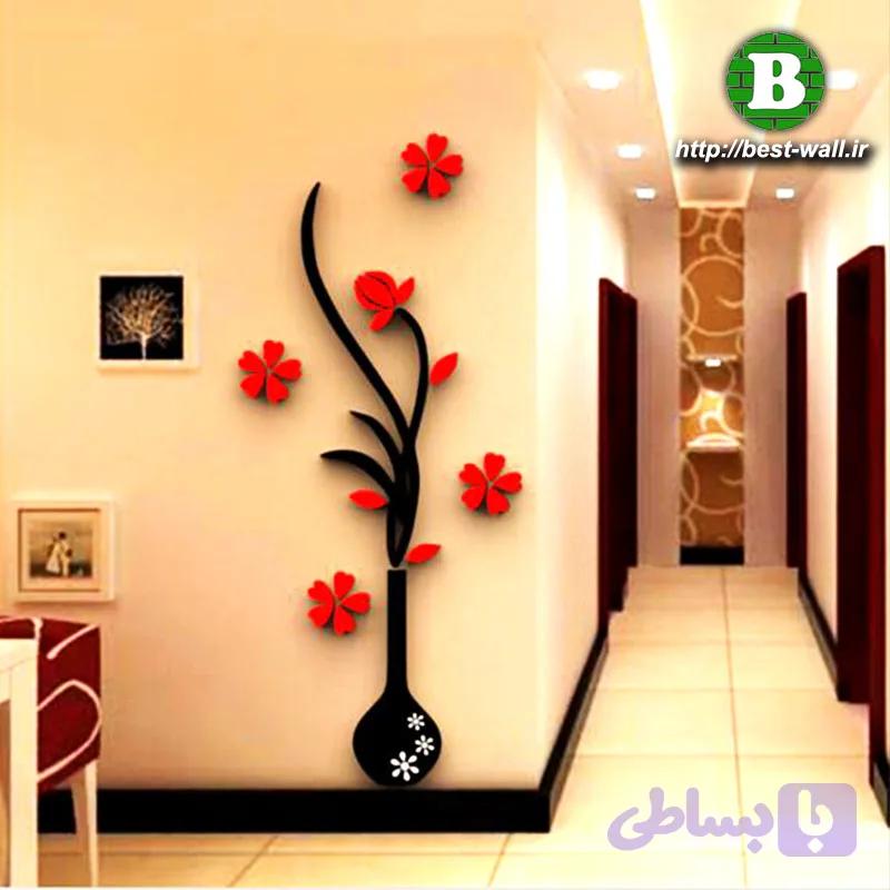 گل و گلدان دکوراتیو MDF بنفشه — تصویر 1