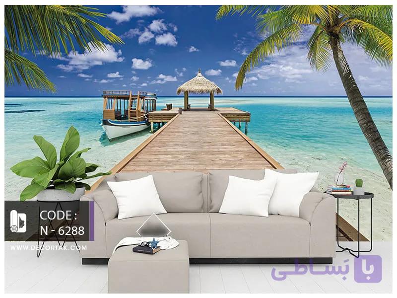پوستر طبیعت طرح لنگرگاه ساحلی کد N-6288
