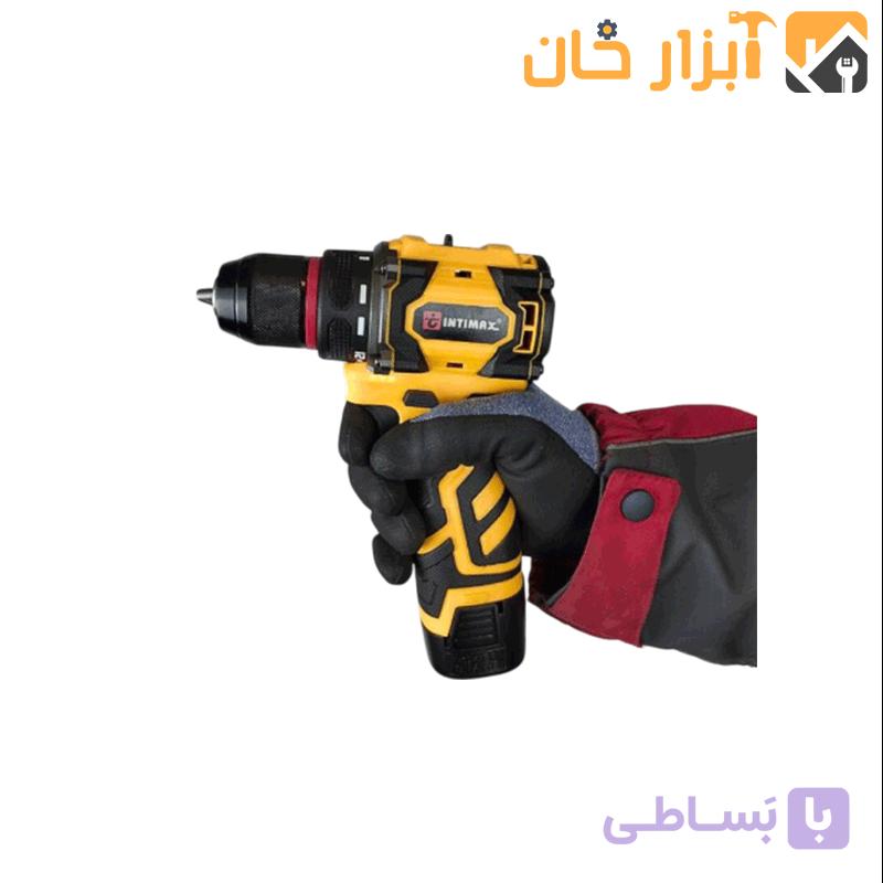 دریل شارژی براشلس صنعتی با لوازم اینتیمکس — تصویر 1
