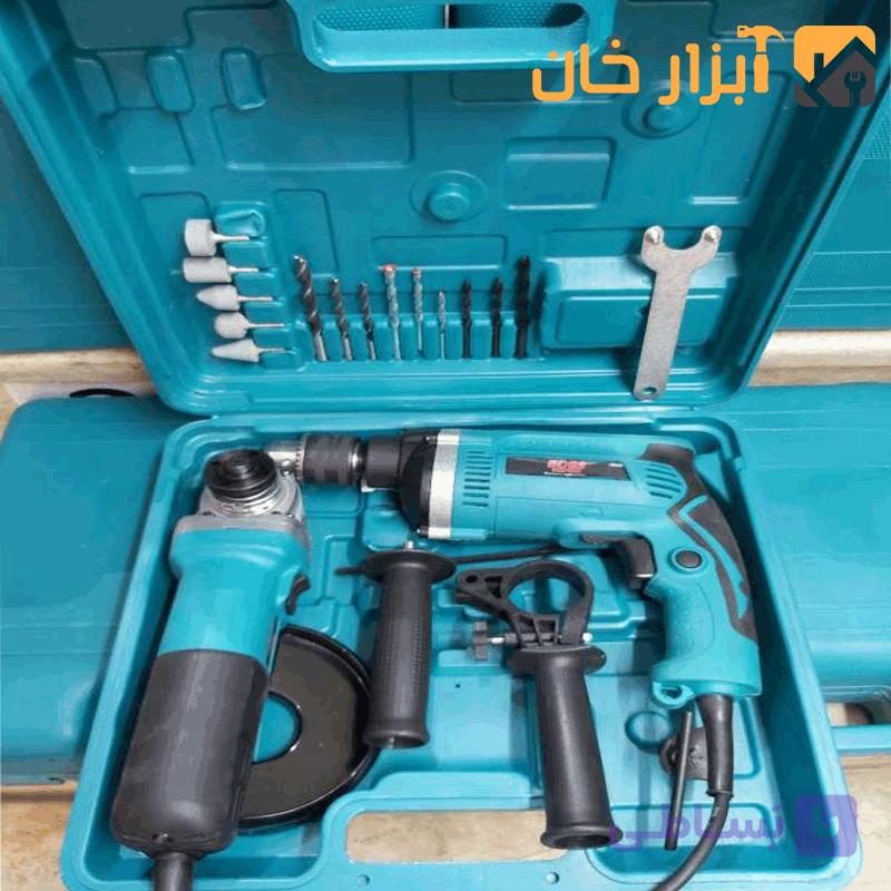 کیت دو قلو دریل چکشی و مینی فرز باس