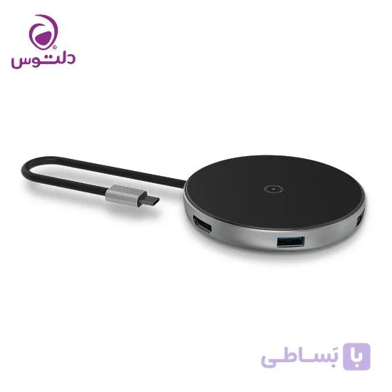 شارژر بی سیم و هاب 4 پورت USB-C جی سی پال مدل JCP6224