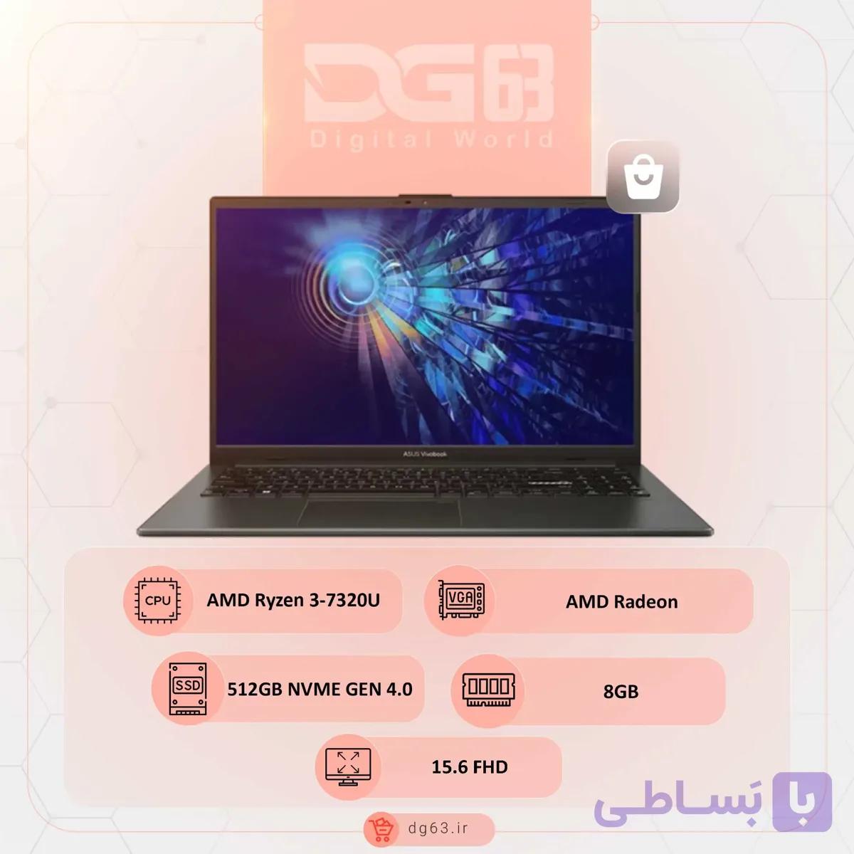 قیمت و خرید لپ تاپ ایسوس ASUS Vivobook Go 15 E1504FA-BQ1934 / R3-7320U / 8GB / 512GB / AMD Radeon — تصویر 1
