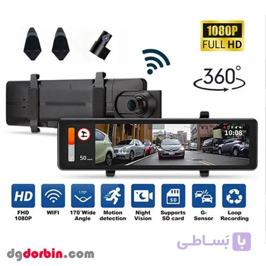 دوربین خودرو آینه ای 360 چهار دوربین وای فای دار و جی پی اس دار T14 — تصویر 1