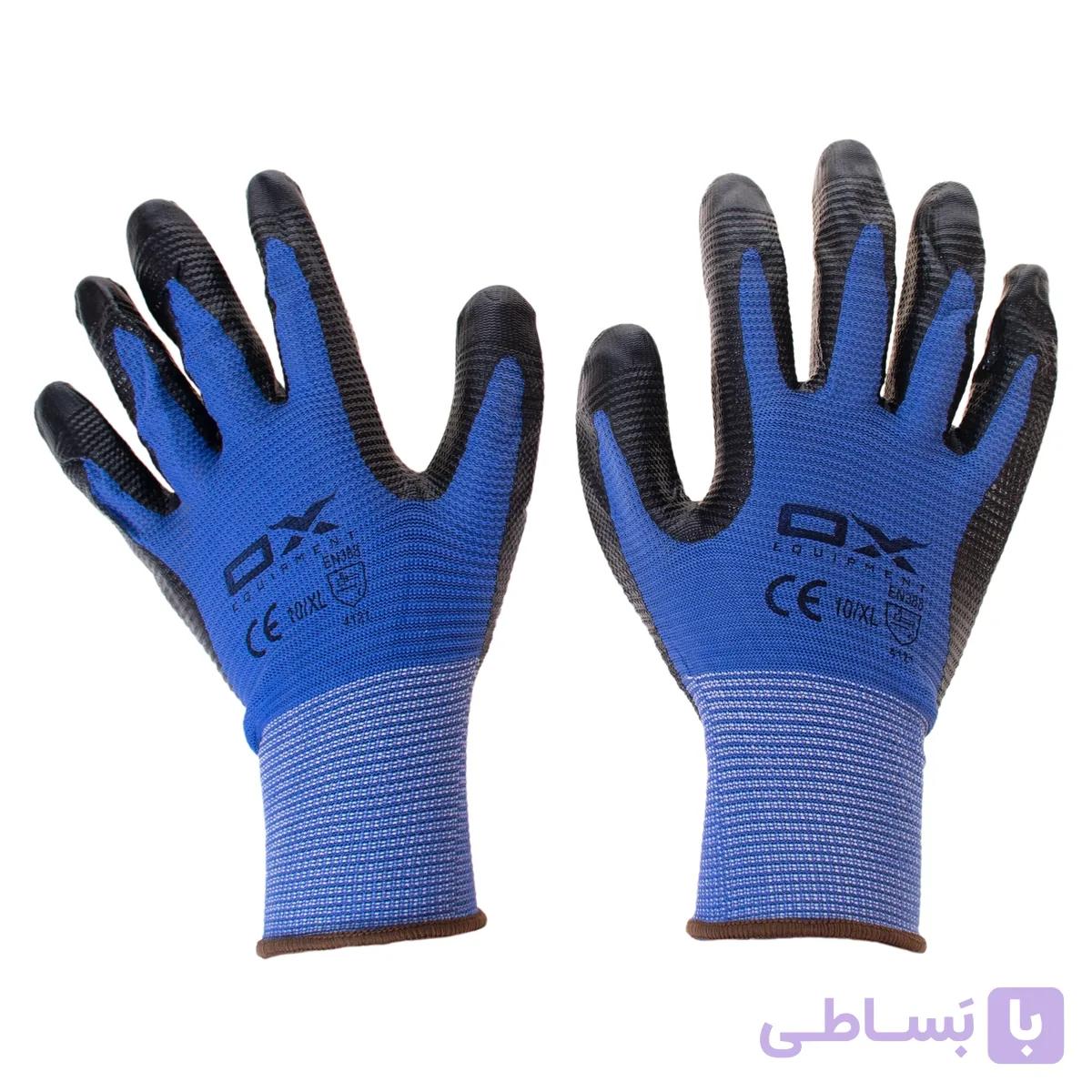 دستکش ایمنی کف مواد نیتریل او ایکس مدل 4121 سایز XL — تصویر 1