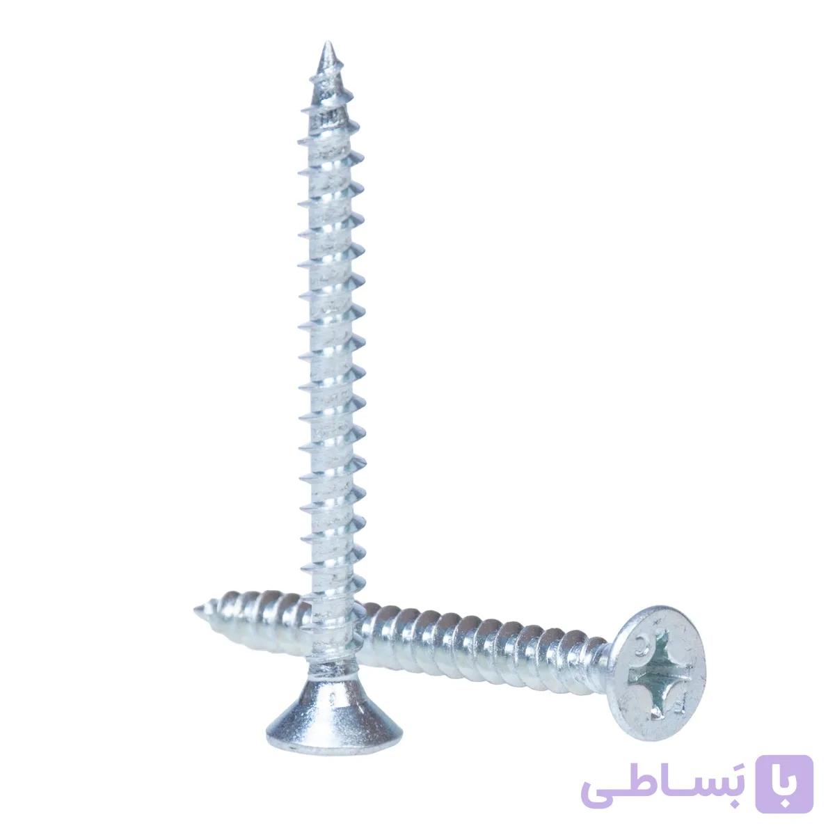 پیچ ام دی اف سفید سایز 6 سانتی قطر 6 میلی متر — تصویر 1