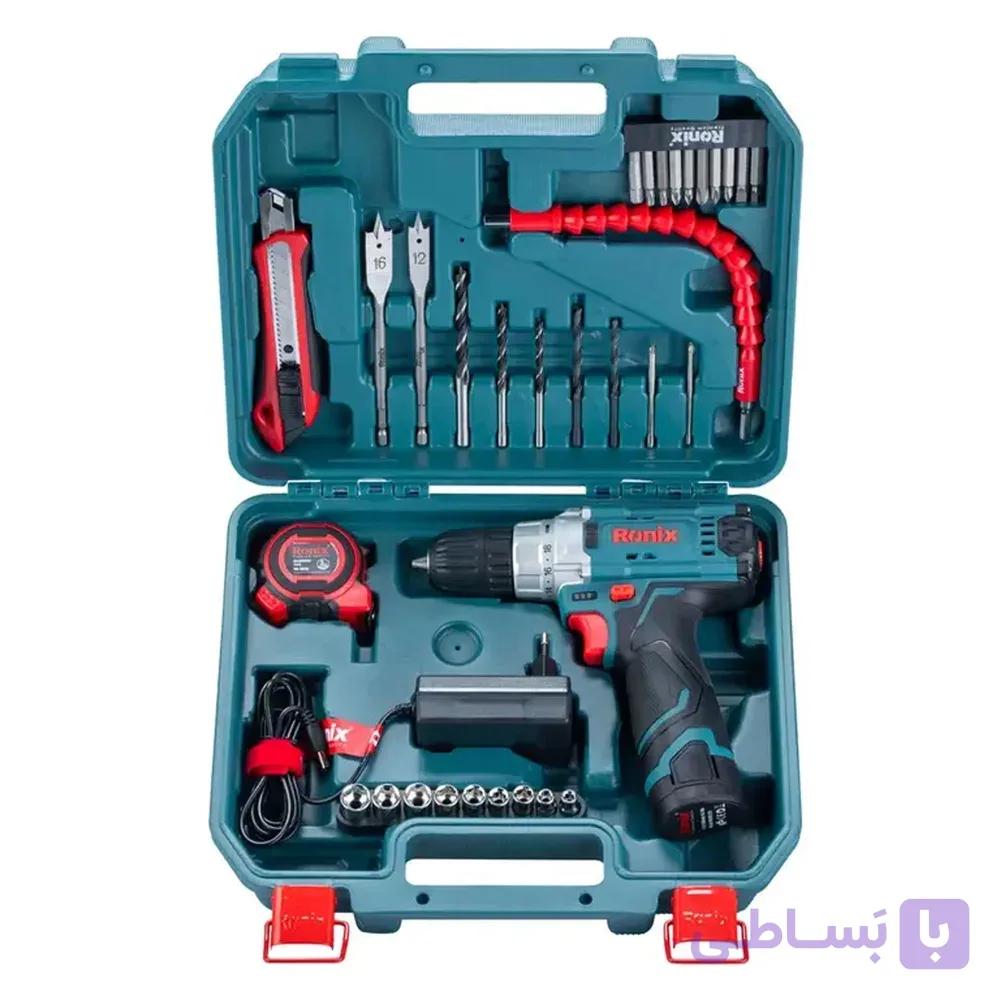 کیت 33 عددی دریل چکشی شارژی رونیکس مدل RS-8615 — تصویر 1