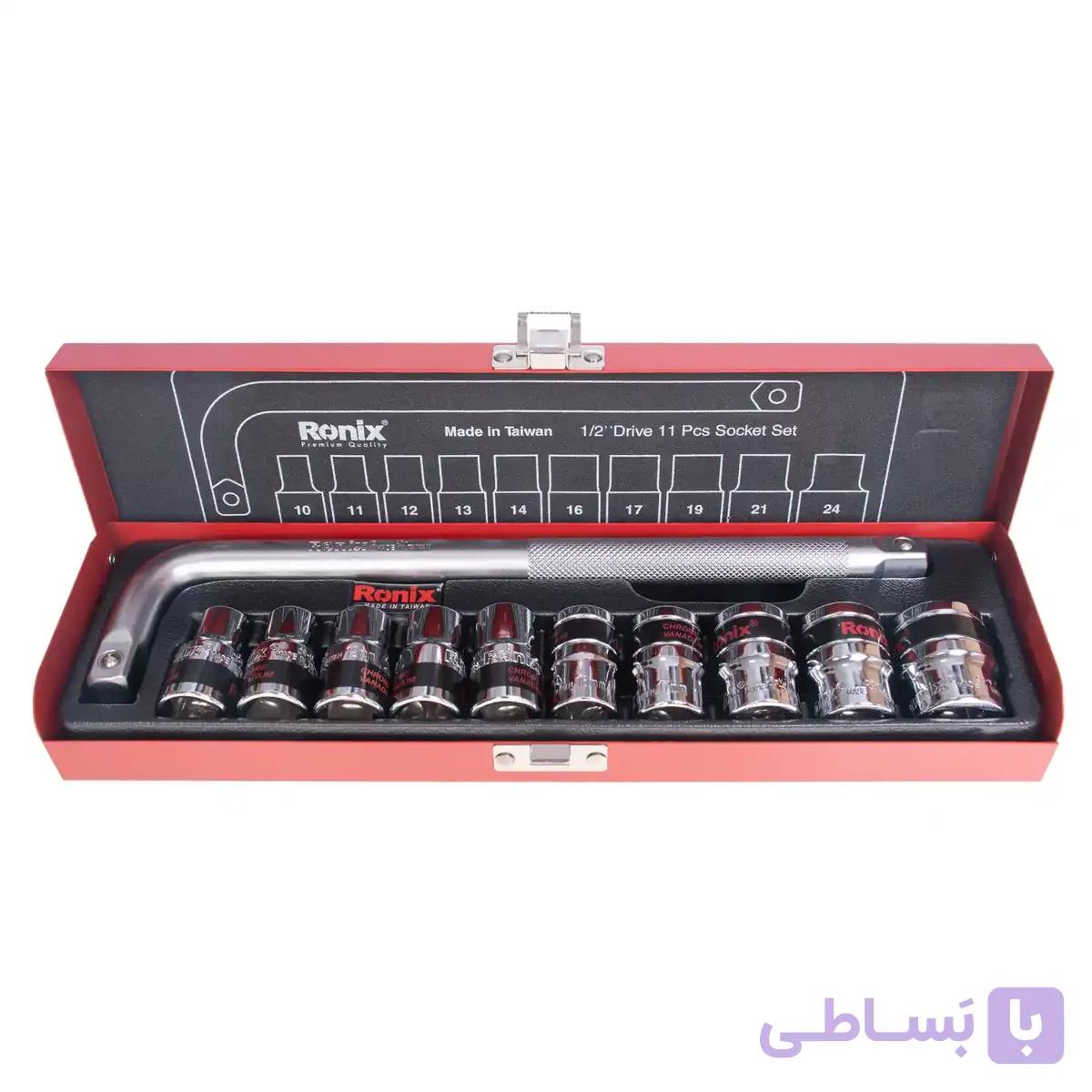 مجموعه 11 عددی آچار بکس و سری بکس رونیکس مدل RH-2610 با سری شش گوش — تصویر 1