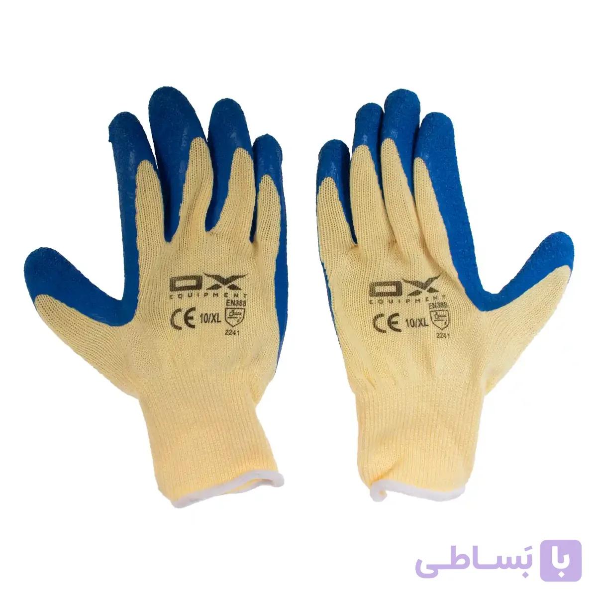 دستکش ایمنی ضد برش او ایکس سایز XL رنگ آبی کرم — تصویر 1