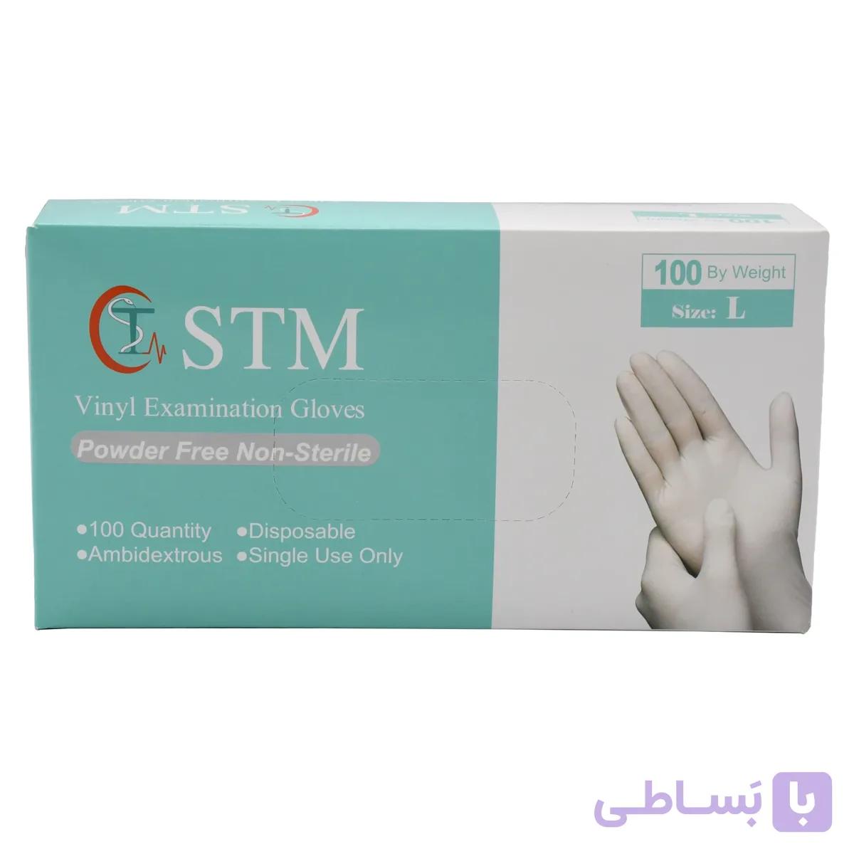 دستکش وینل اس تی ام بسته 100 عددی — تصویر 1