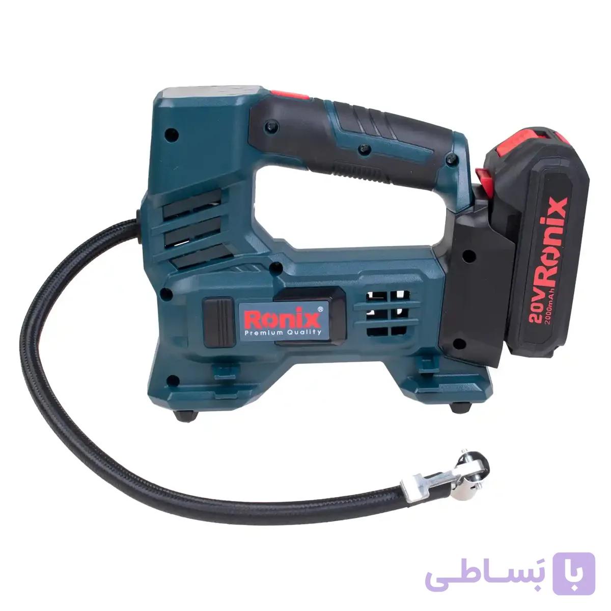 مینی کمپرسور باد شارژی 20 ولت رونیکس مدل 8605 — تصویر 1
