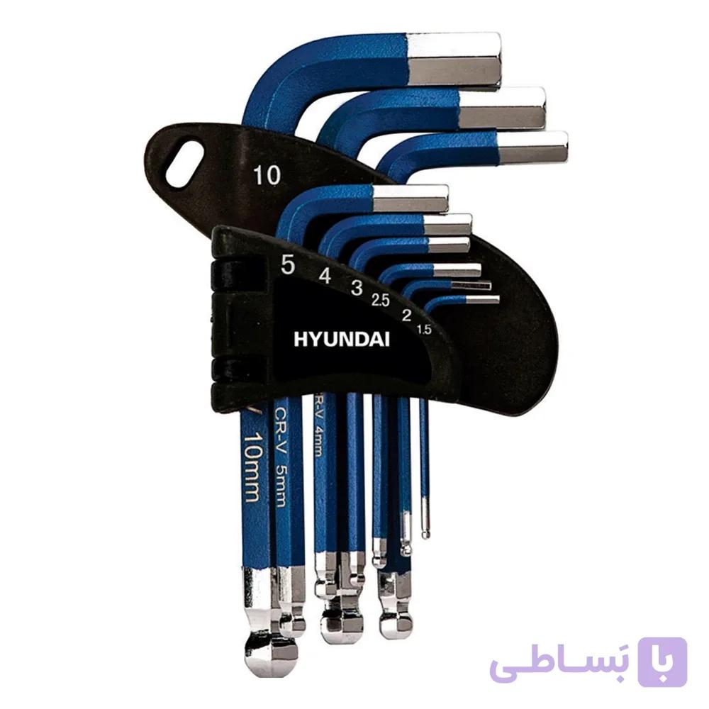 مجموعه ۹ عددی آچار آلن شش گوش هیوندای مدل HT190 — تصویر 1