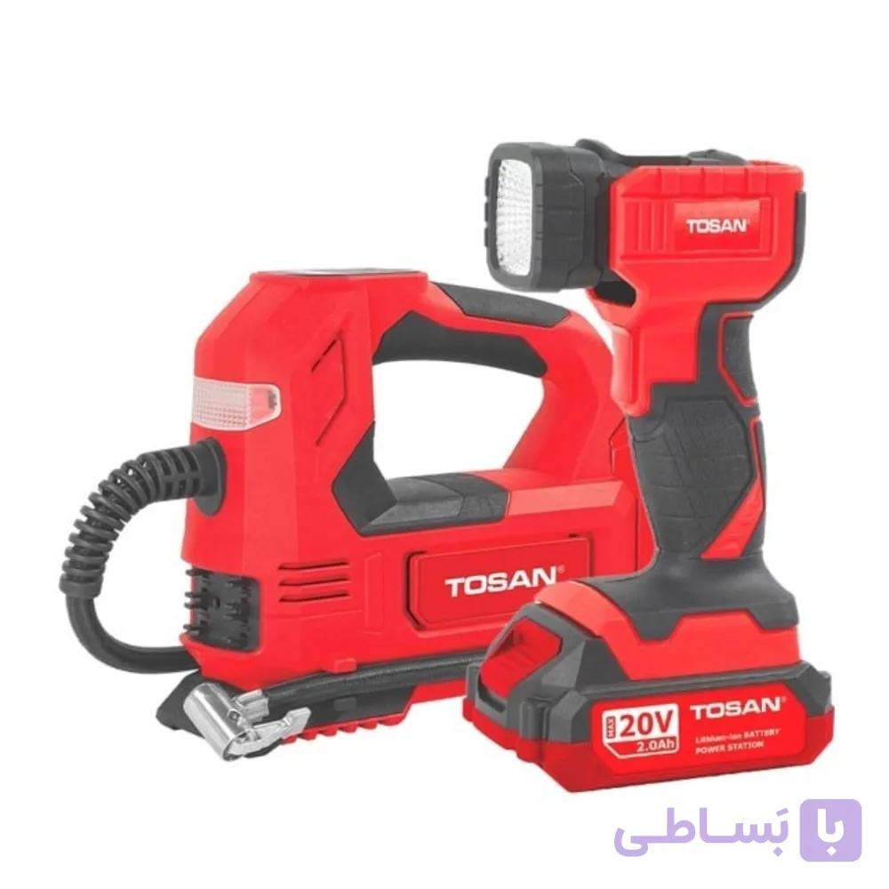 کیت کمپرسور فندکی و چراغ قوه شارژی توسن مدل 9799 — تصویر 1