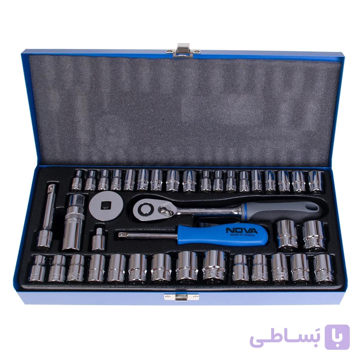 مجموعه 40 عددی سری بکس درایو 1/4 و 3/8 اینچ نووا مدل NTS 7002 — تصویر 1