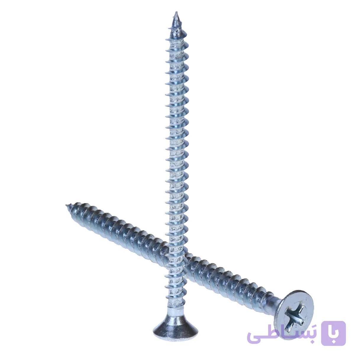 پیچ ام دی اف نقره ای سایز 5 سانتی متر قطر 6 میلی متر — تصویر 1