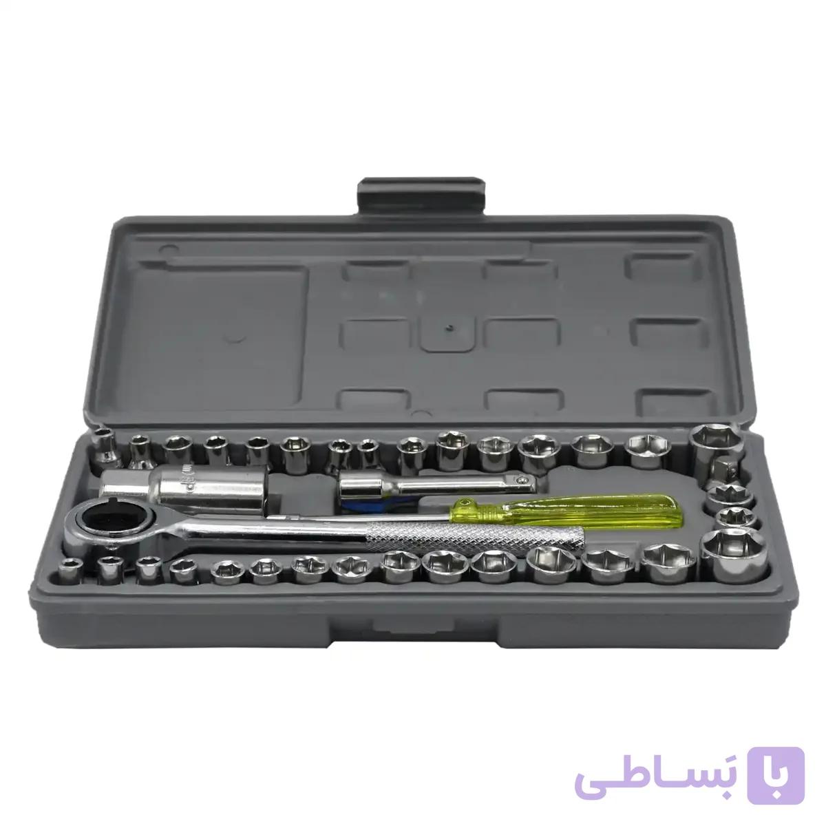 مجموعه 40 عددی آچار بکس و دسته آچار آیوا — تصویر 1