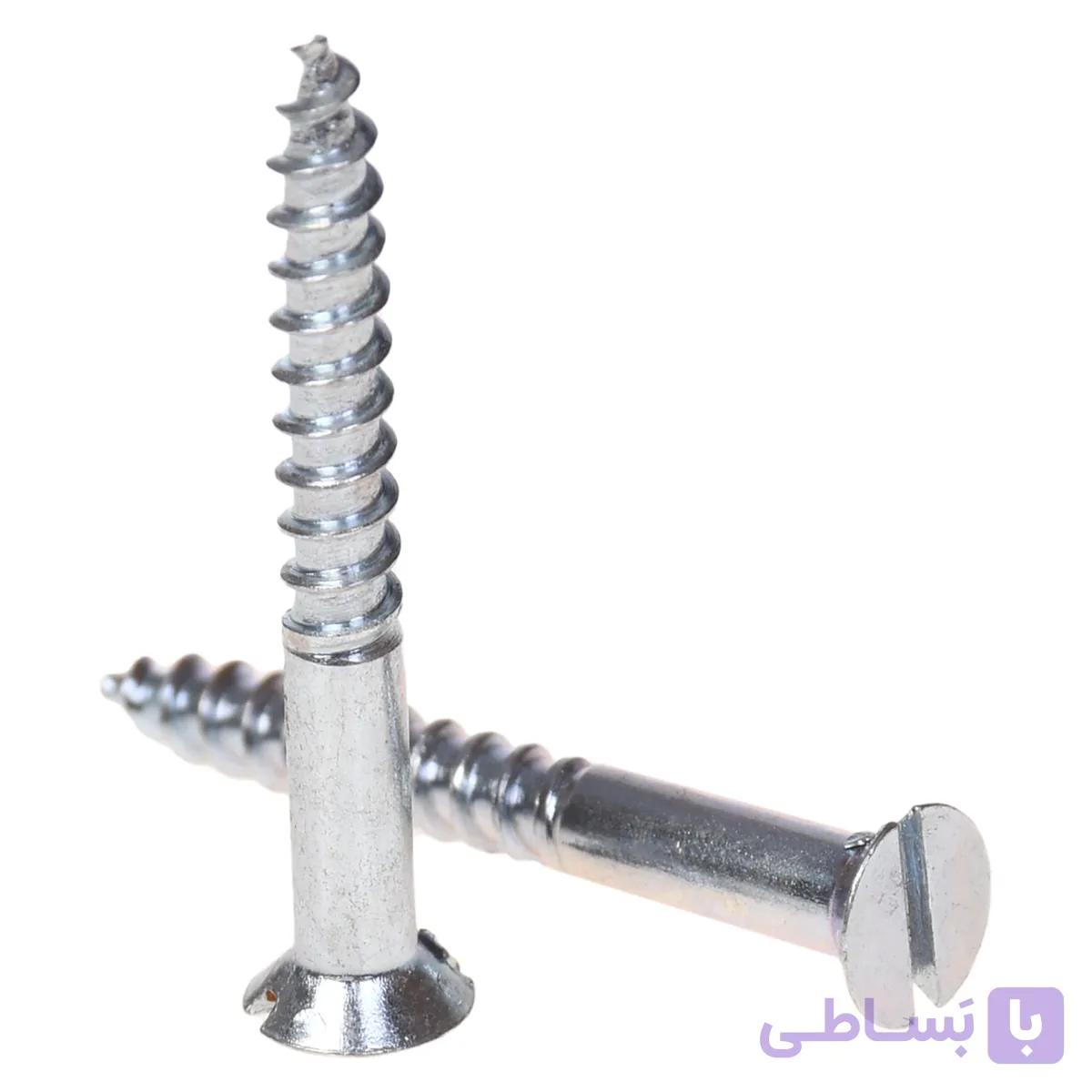 پیچ چوب دوسو نقره ای طول 3.5 و قطر 4 سانتیمتر — تصویر 1